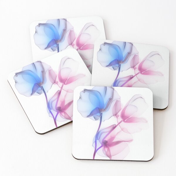 Item preview, Beautiful transparent pink and blue flowers designed and sold by terrysmith56.