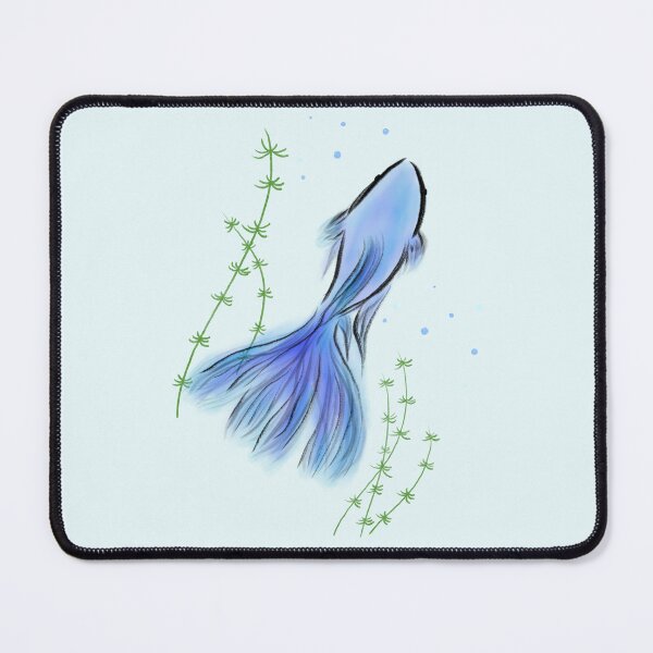 Item preview, Simple Aesthetic Cute Betta Fish Blue Art Design Logo Tattoo  designed and sold by Marinaaa010.