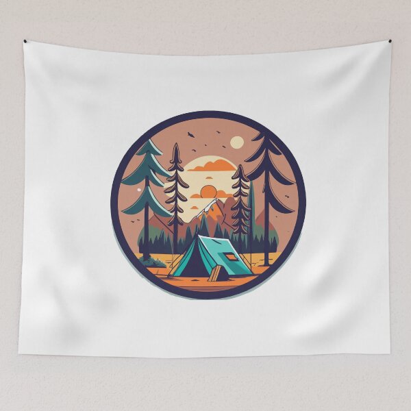 Item preview, Hunter's Forest Campsite Illustration designed and sold by NiftyWrx.