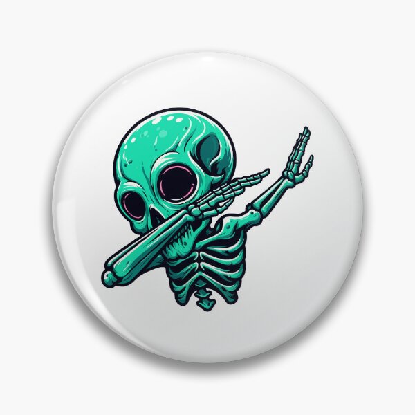 Item preview, Dabbing Skeleton - Cool Green Alien Dance Move Illustration designed and sold by Designowner.