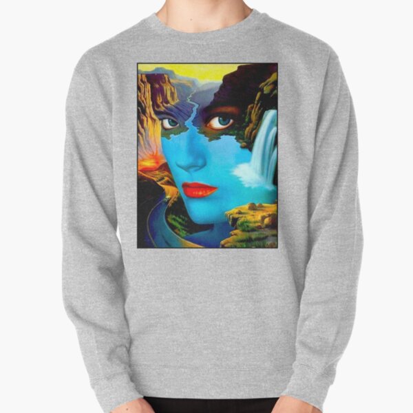 STRESS : Vintage Surreal Abstract Psychedelic Print Pullover Sweatshirt