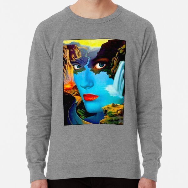 STRESS : Vintage Surreal Abstract Psychedelic Print Lightweight Sweatshirt