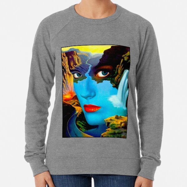 STRESS : Vintage Surreal Abstract Psychedelic Print Lightweight Sweatshirt