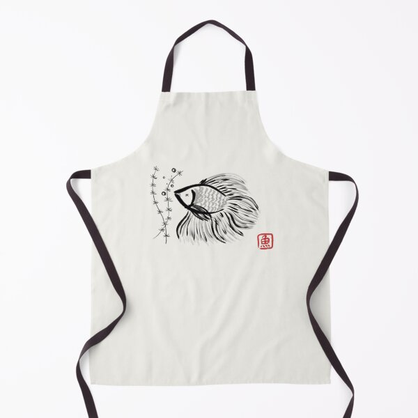 Item preview, Simple Aesthetic Black and White Betta Fish Japanese Kimono Style Design Logo designed and sold by Marinaaa010.