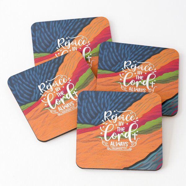 Item preview, Bible Verses About Faith- Philippians 4:4 - Turquoise & Orange Mountain Painting designed and sold by SpartanDStore.