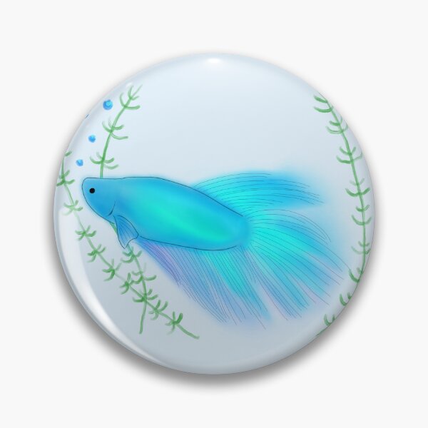 Item preview, Aesthetic Simple Betta Fish Light Blue Neon Design Logo Art  designed and sold by Marinaaa010.