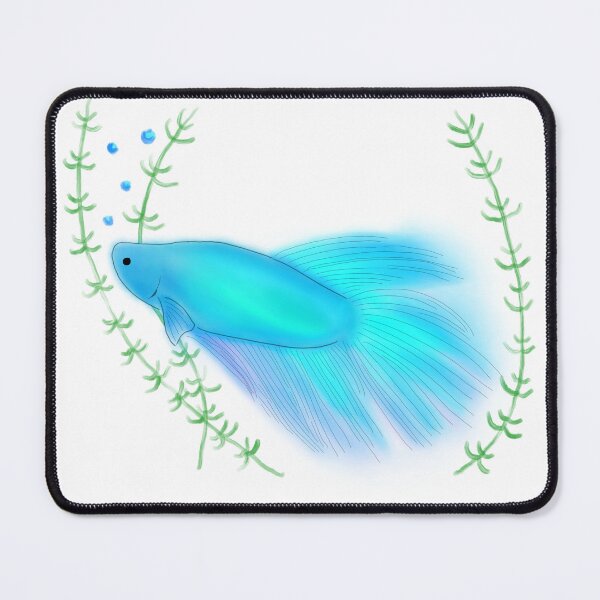 Item preview, Aesthetic Simple Betta Fish Light Blue Neon Design Logo Art  designed and sold by Marinaaa010.