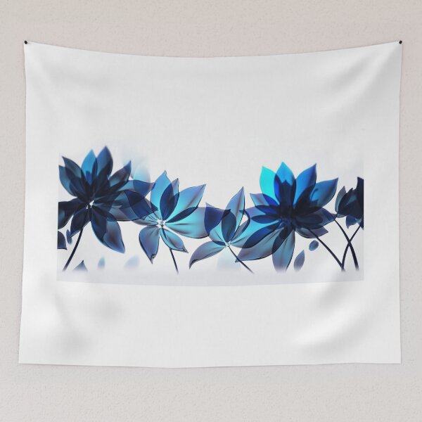Item preview, Beautiful blue glass flowers. Digital art work. designed and sold by terrysmith56.