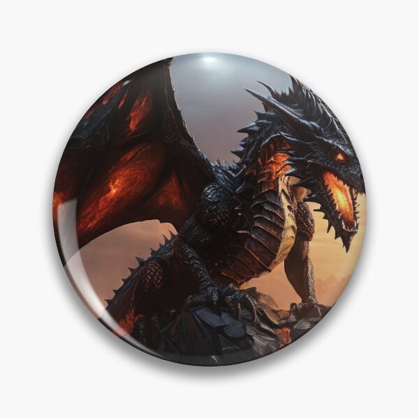 Item preview, Obsidian Sentinel: Fire Dragon Overlooking the Desert designed and sold by MysticFable.