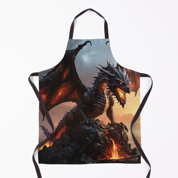 Item preview, Obsidian Sentinel: Fire Dragon Overlooking the Desert designed and sold by MysticFable.