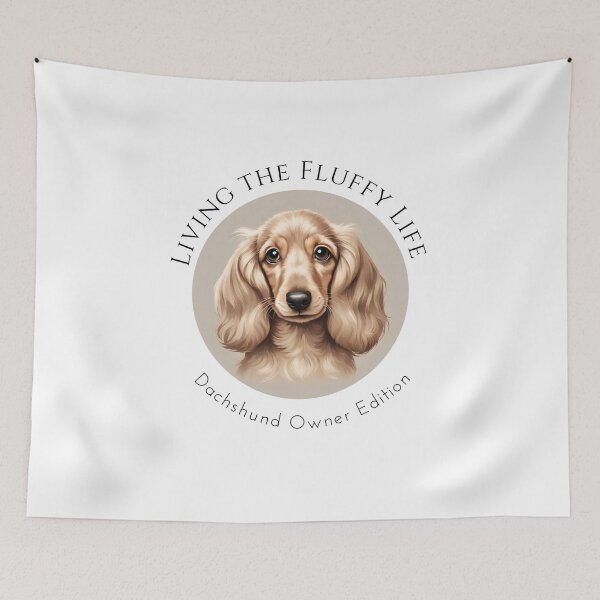 Item preview, Living the fluffy life Dachshund vintage dog cream puppy mom lover vintage designed and sold by SoulfulT.