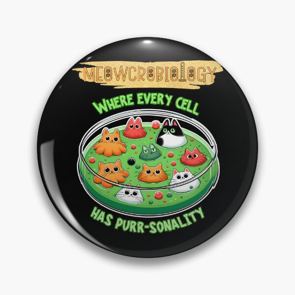 Item preview, Meowcrobiology Microscopic Cat Cells Microbiology Feline Funny Science Lab Cartoon designed and sold by André Botes.