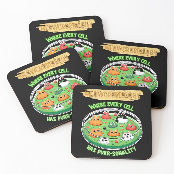 Item preview, Meowcrobiology Microscopic Cat Cells Microbiology Feline Funny Science Lab Cartoon designed and sold by André Botes.