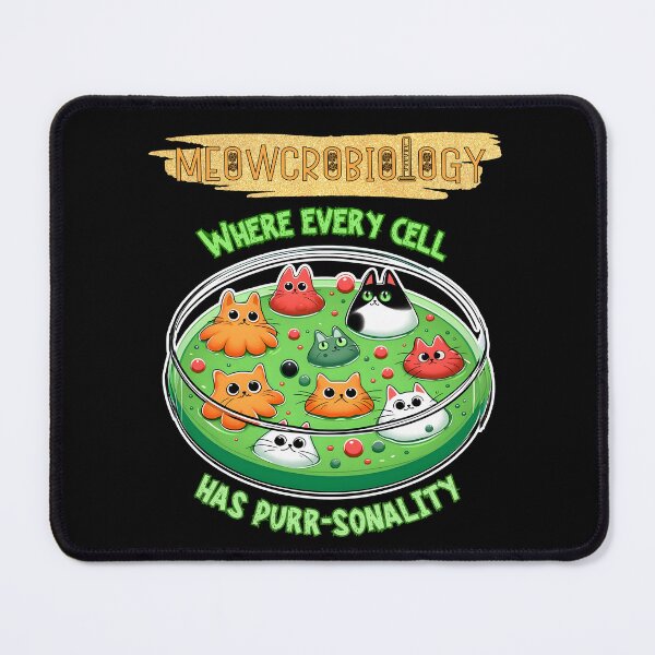 Item preview, Meowcrobiology Microscopic Cat Cells Microbiology Feline Funny Science Lab Cartoon designed and sold by André Botes.