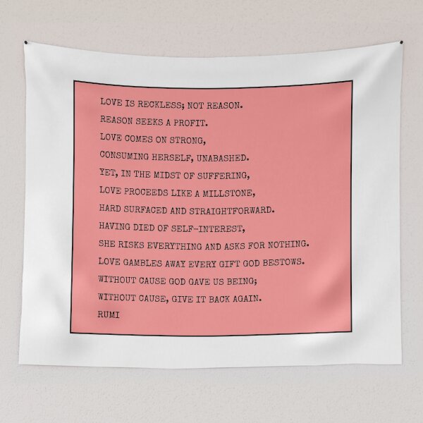Item preview, Rumi Poem - love is reckless designed and sold by Inspirationmotivation.