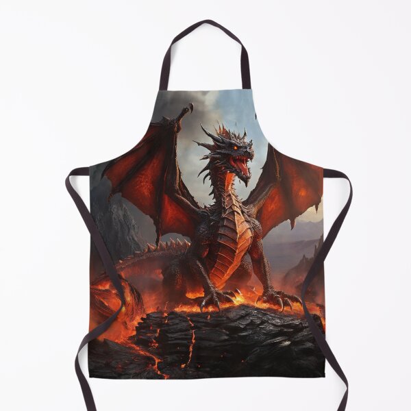 Item preview, Inferno's Flight: Fire Dragon Soaring Over Volcanic Peaks designed and sold by MysticFable.