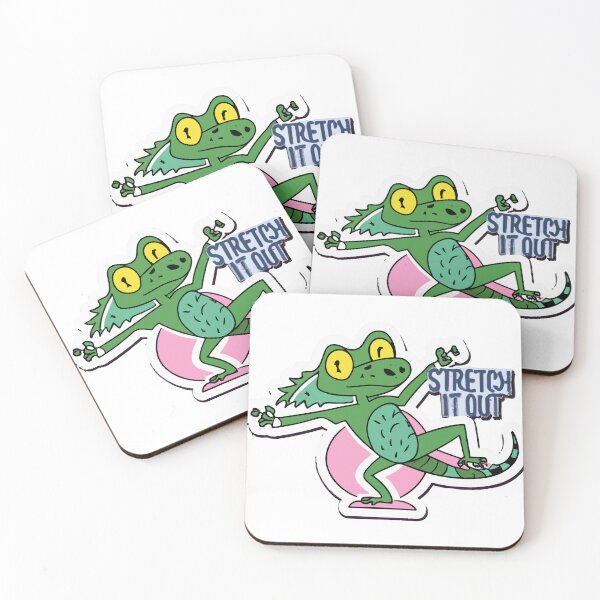 Item preview, Iguana Yoga 'Stretch it out' Fitness Illustration designed and sold by NiftyWrx.