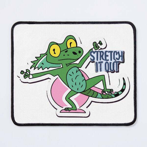 Item preview, Iguana Yoga 'Stretch it out' Fitness Illustration designed and sold by NiftyWrx.