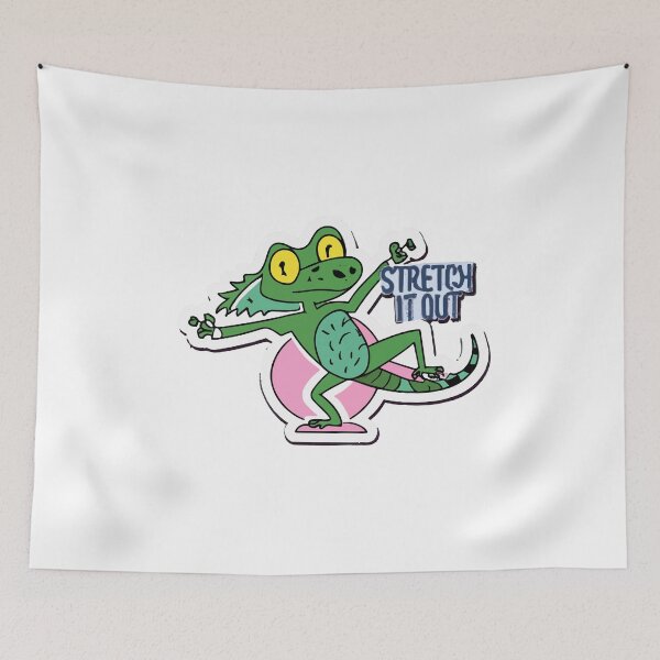 Item preview, Iguana Yoga 'Stretch it out' Fitness Illustration designed and sold by NiftyWrx.