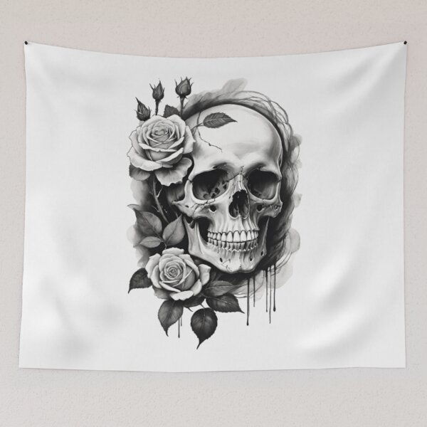 Item preview, Skull And Roses, Dark Art, Gothic Art, Gothic Roses, Roses And Skulls, Skull Flowers, Dark Aesthetics, Dark Flowers, Skull Art, Gothic Beauty, Death And Beauty, Dark Romance, Skull, Roses, Macabre Art designed and sold by Ciarka.