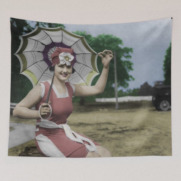 Item preview, Bathing Girl with Umbrella designed and sold by princessbunhead.