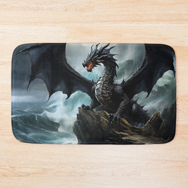 Item preview, Tempest Sentinel: Storm Dragon Perched Atop the Cliff's Edge designed and sold by MysticFable.