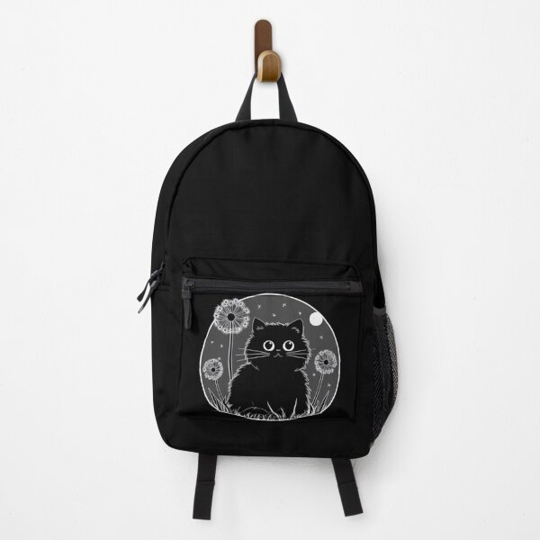 Item preview, Black Puffy Cat in Garden Dandelion Lovers Flowers Plants Gardener Purr Play With Cat designed and sold by Cr320.