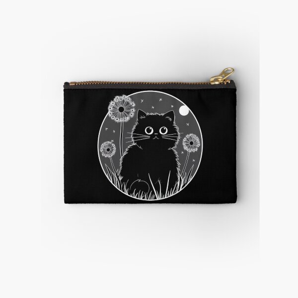 Item preview, Black Puffy Cat in Garden Dandelion Lovers Flowers Plants Gardener Purr Play With Cat designed and sold by Cr320.