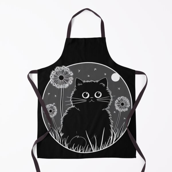 Item preview, Black Puffy Cat in Garden Dandelion Lovers Flowers Plants Gardener Purr Play With Cat designed and sold by Cr320.