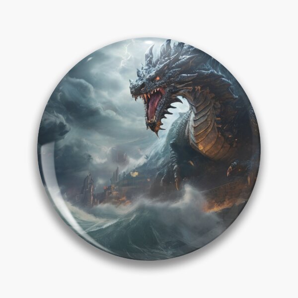 Item preview, Guardian of the Tempest: Coastal Village Under the Watch of the Storm Dragon designed and sold by MysticFable.
