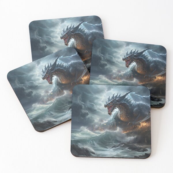 Item preview, Guardian of the Tempest: Coastal Village Under the Watch of the Storm Dragon designed and sold by MysticFable.