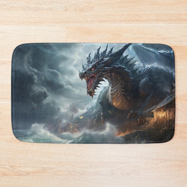 Item preview, Guardian of the Tempest: Coastal Village Under the Watch of the Storm Dragon designed and sold by MysticFable.