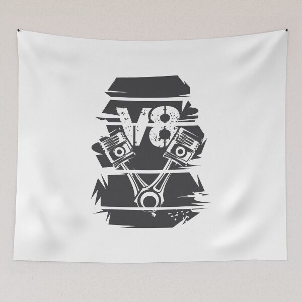 Item preview, retro v8 car engine vintage piston musclecars tuner racing symbol logo designed and sold by AndreMi.