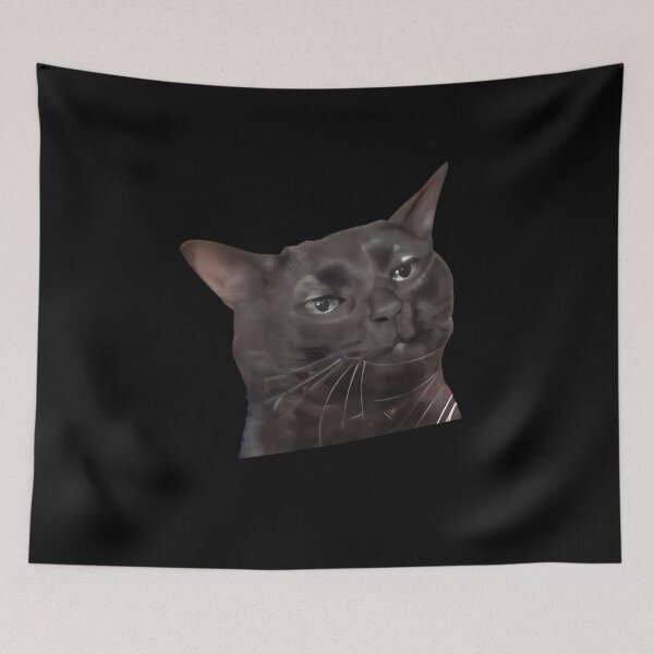 Item preview, Tired Black Cat Meme Dissociated Funny Internet, Black cat zoning out designed and sold by FloraPlantTees.