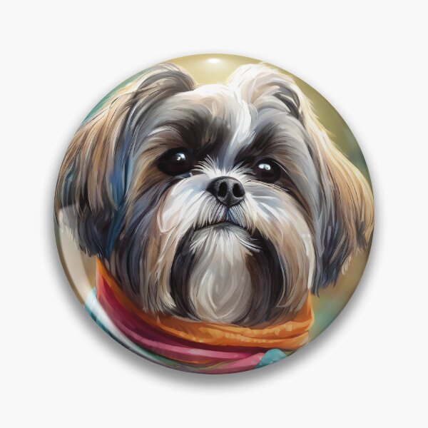 Item preview, cute Shitzu dog breed in a scarf digital painting adorable animal designed and sold by Meena-tta.