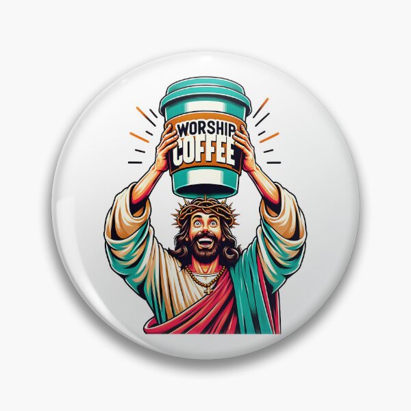 Item preview, Divine Brew Enthusiast - Funny Jesus Coffee Worship Illustration designed and sold by Unitepeople.