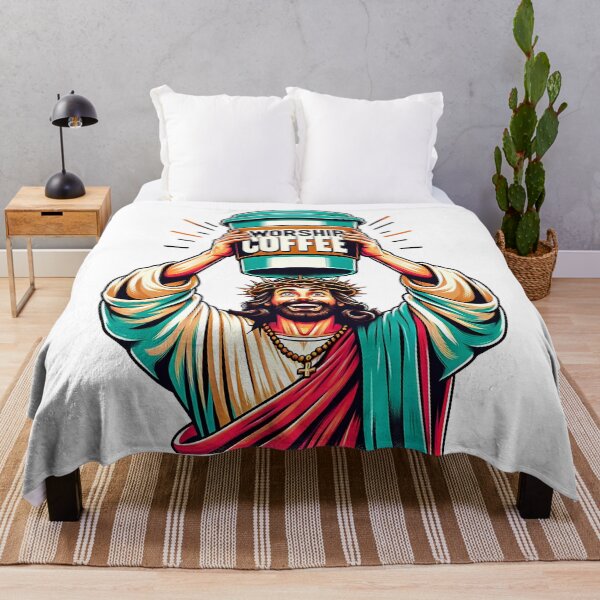 Item preview, Divine Brew Enthusiast - Funny Jesus Coffee Worship Illustration designed and sold by Unitepeople.
