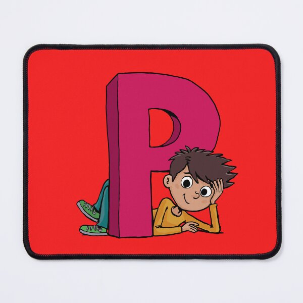 Item preview, boy lies next to the capital letter P designed and sold by duxpavlic.