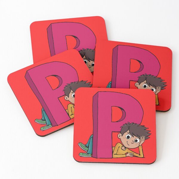 Item preview, boy lies next to the capital letter P designed and sold by duxpavlic.