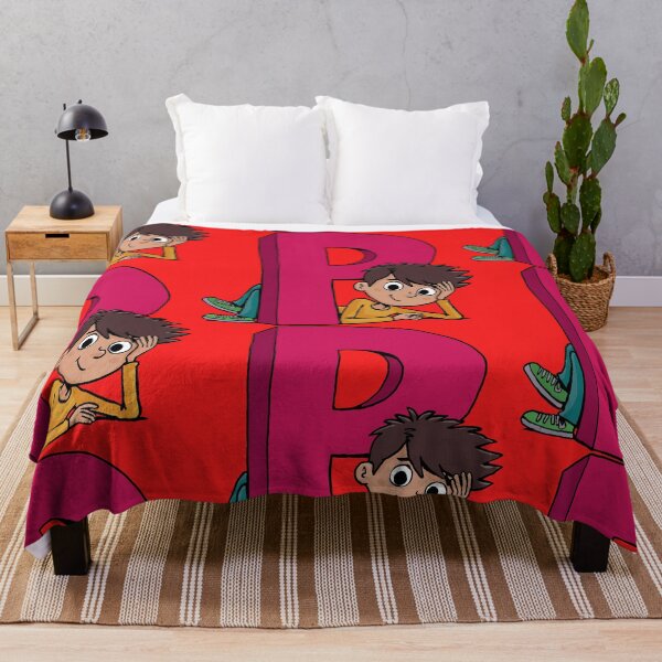 Item preview, boy lies next to the capital letter P designed and sold by duxpavlic.