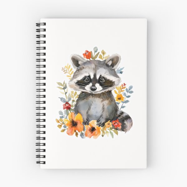 Item preview, Summer Flowers Raccoon Watercolor designed and sold by Anbe_design.