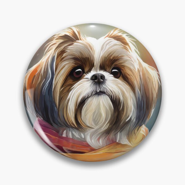 Item preview, cute Shitzu dog breed in a scarf digital painting adorable animal designed and sold by Meena-tta.