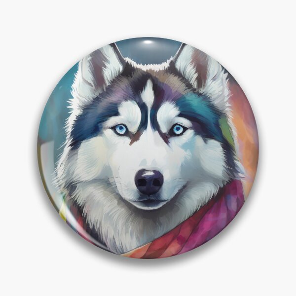 Item preview, cute Husky dog breed in a scarf digital painting adorable animal designed and sold by Meena-tta.