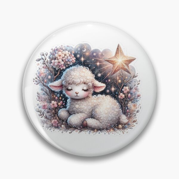 Item preview, lamb under the golden stars Easter cute sticker designed and sold by Expressions-Sel.
