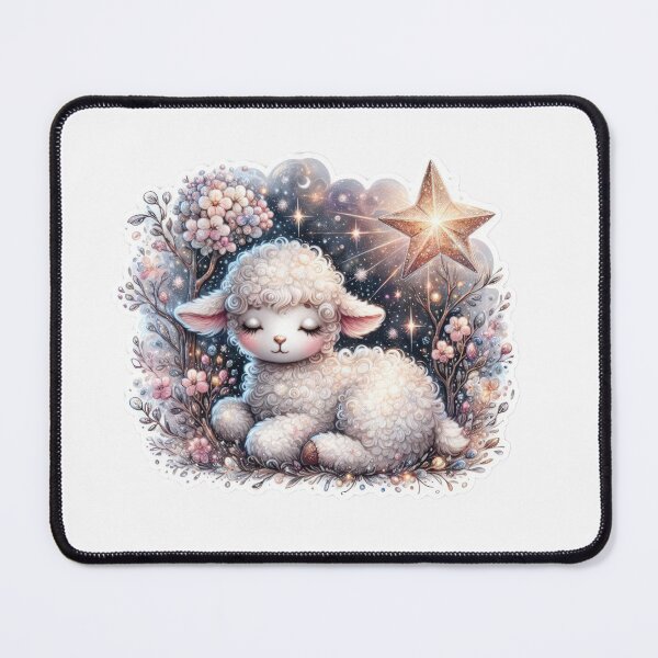 Item preview, lamb under the golden stars Easter cute sticker designed and sold by Expressions-Sel.