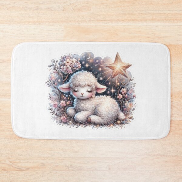 Item preview, lamb under the golden stars Easter cute sticker designed and sold by Expressions-Sel.