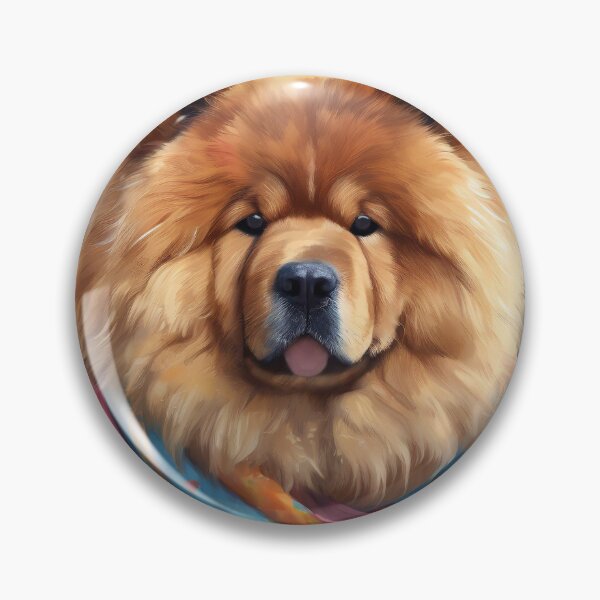 Item preview, cute Chow chow dog breed in a scarf digital painting adorable animal designed and sold by Meena-tta.