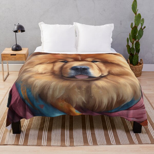Item preview, cute Chow chow dog breed in a scarf digital painting adorable animal designed and sold by Meena-tta.