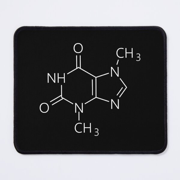 Item preview, cafeine molecule, chemistry and coffee designed and sold by NoetherSym.
