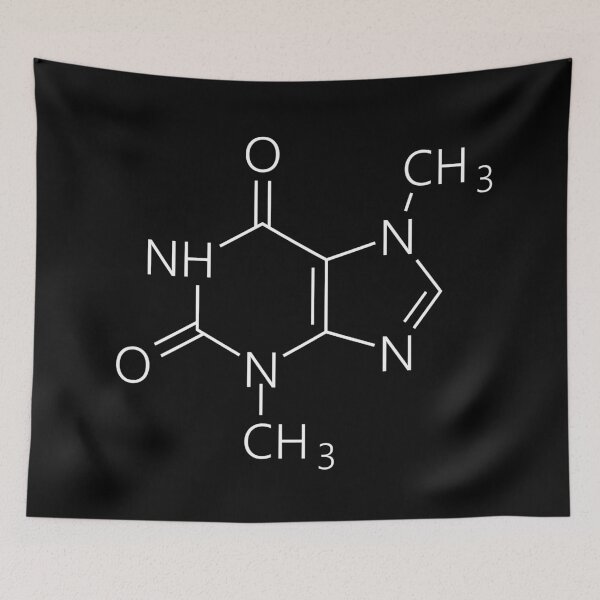 Item preview, cafeine molecule, chemistry and coffee designed and sold by NoetherSym.
